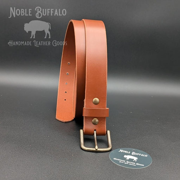 Cognac English Bridle Leather Belt | Noble Buffalo