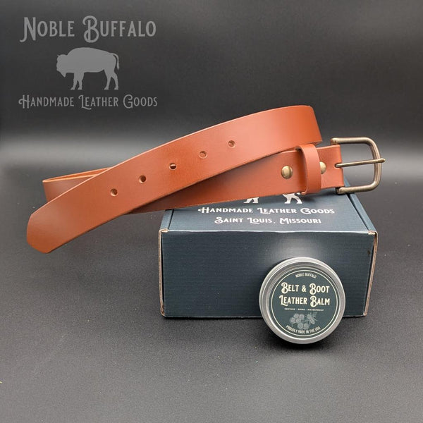 Cognac English Bridle Leather Belt | Noble Buffalo