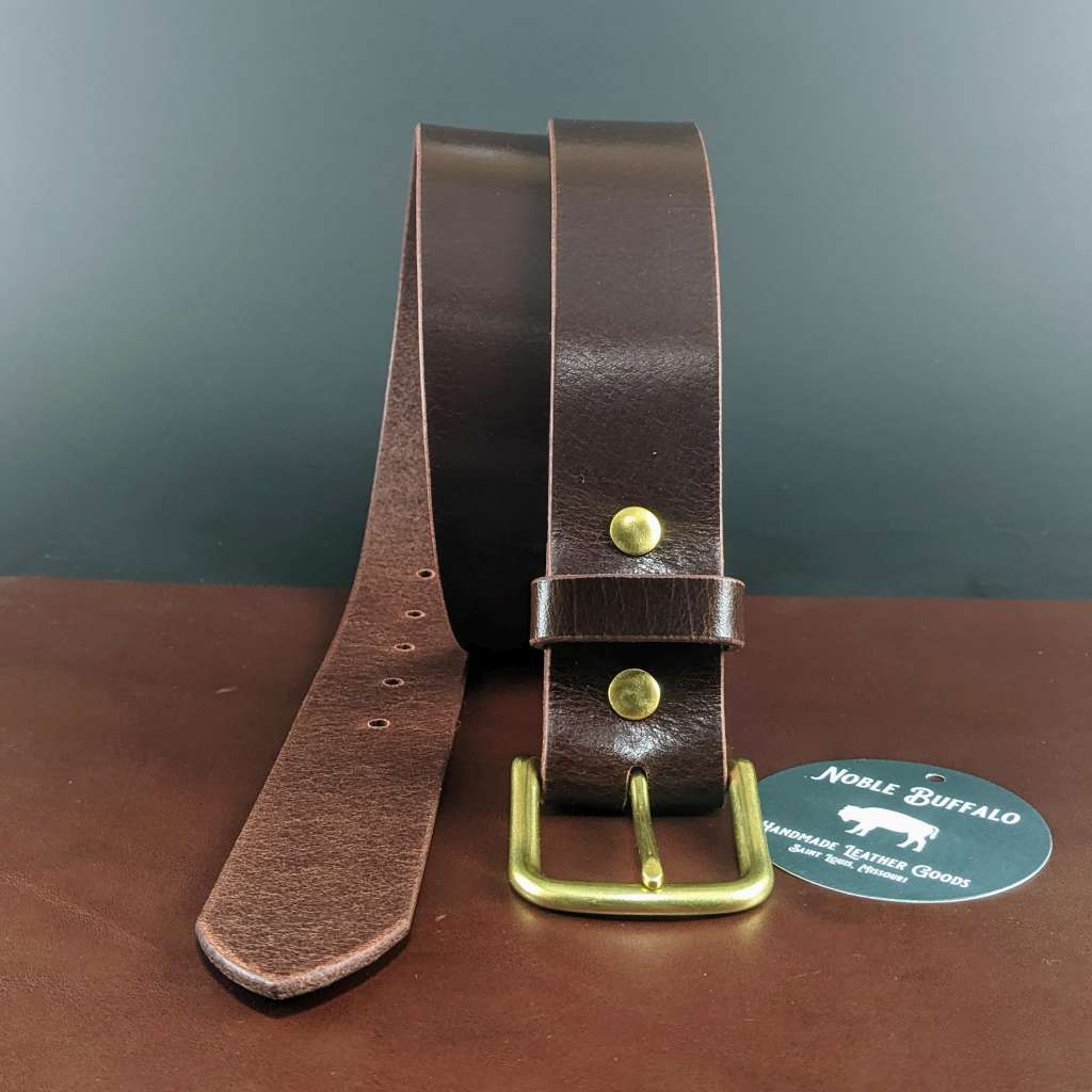 Mahogany Soft Buffalo Leather Belt for Men