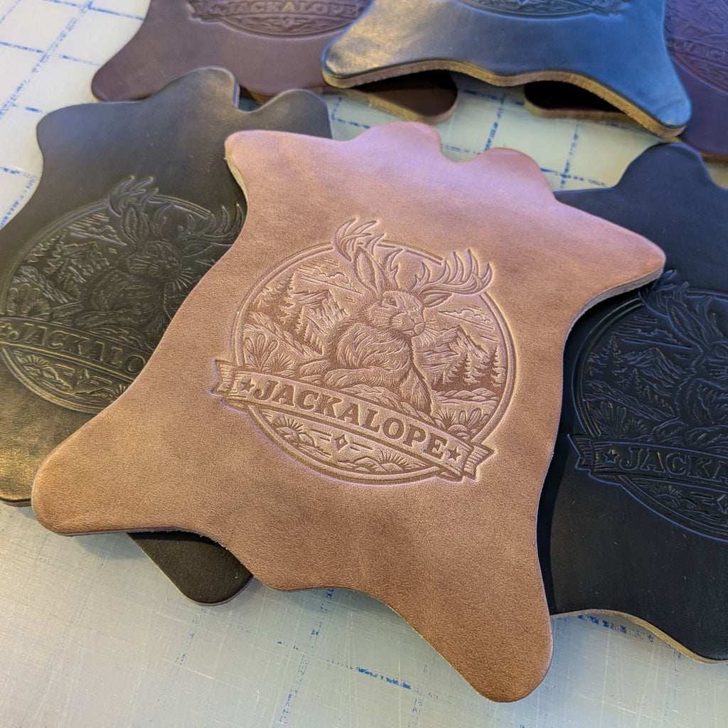 Jackalope Leather Drink Coasters