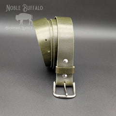 Soft Buffalo Leather Belt – Noble Green (Olive Green) | Noble Buffalo