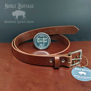 Cocobolo Brown Full Grain Men's Leather Belt - USA Made Leather Belt - Noble Buffalo