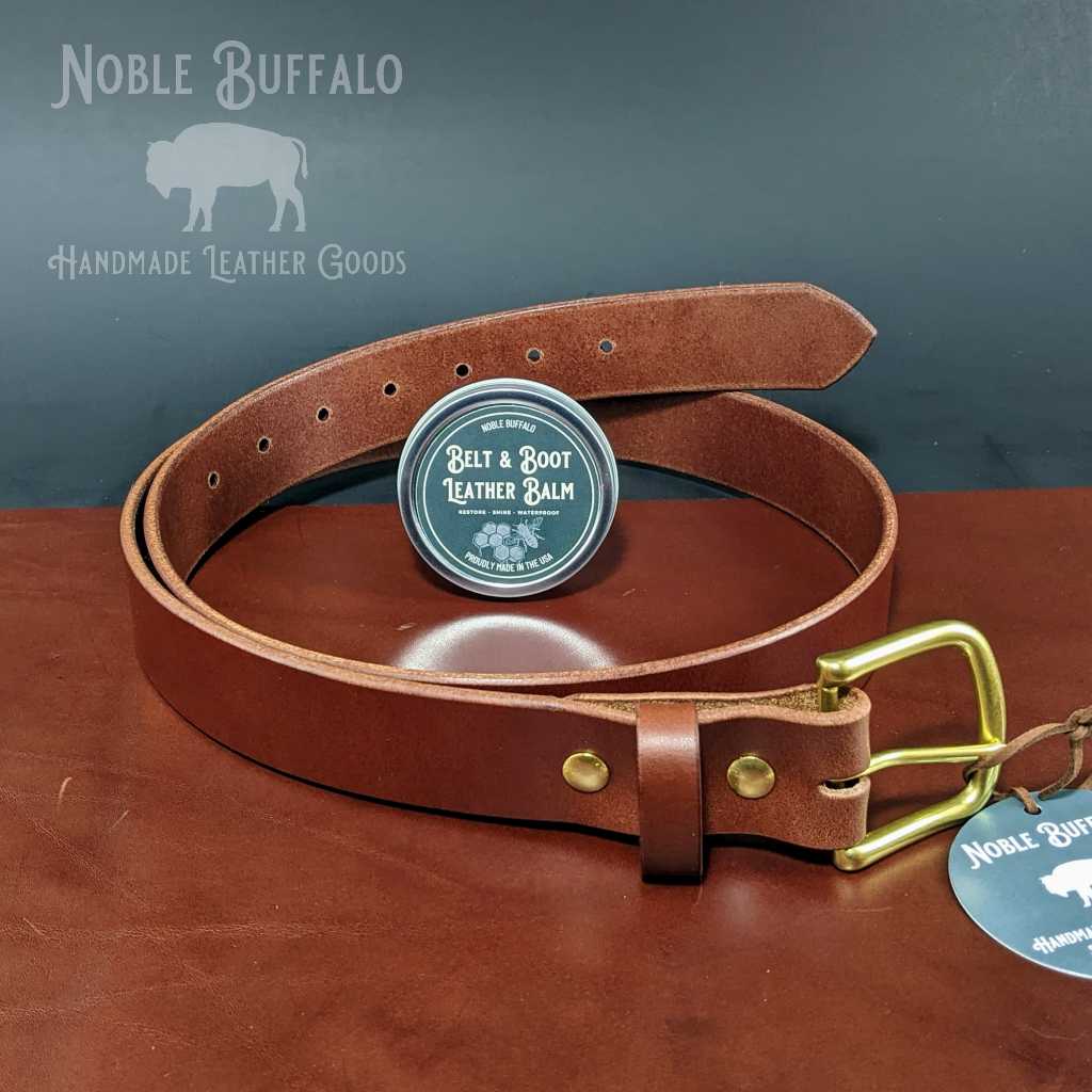 Cocobolo Brown Full Grain Men's Leather Belt - USA Made Leather Belt - Noble Buffalo