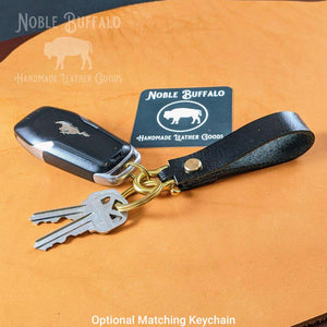 Black Buffalo Hefty Leather Keychain