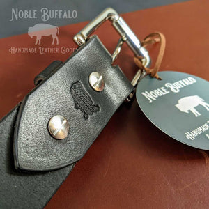 Black Glossy Full Grain Leather Belt - Durable Harness Leather Belt For Men - Made in the USA Leather Belt