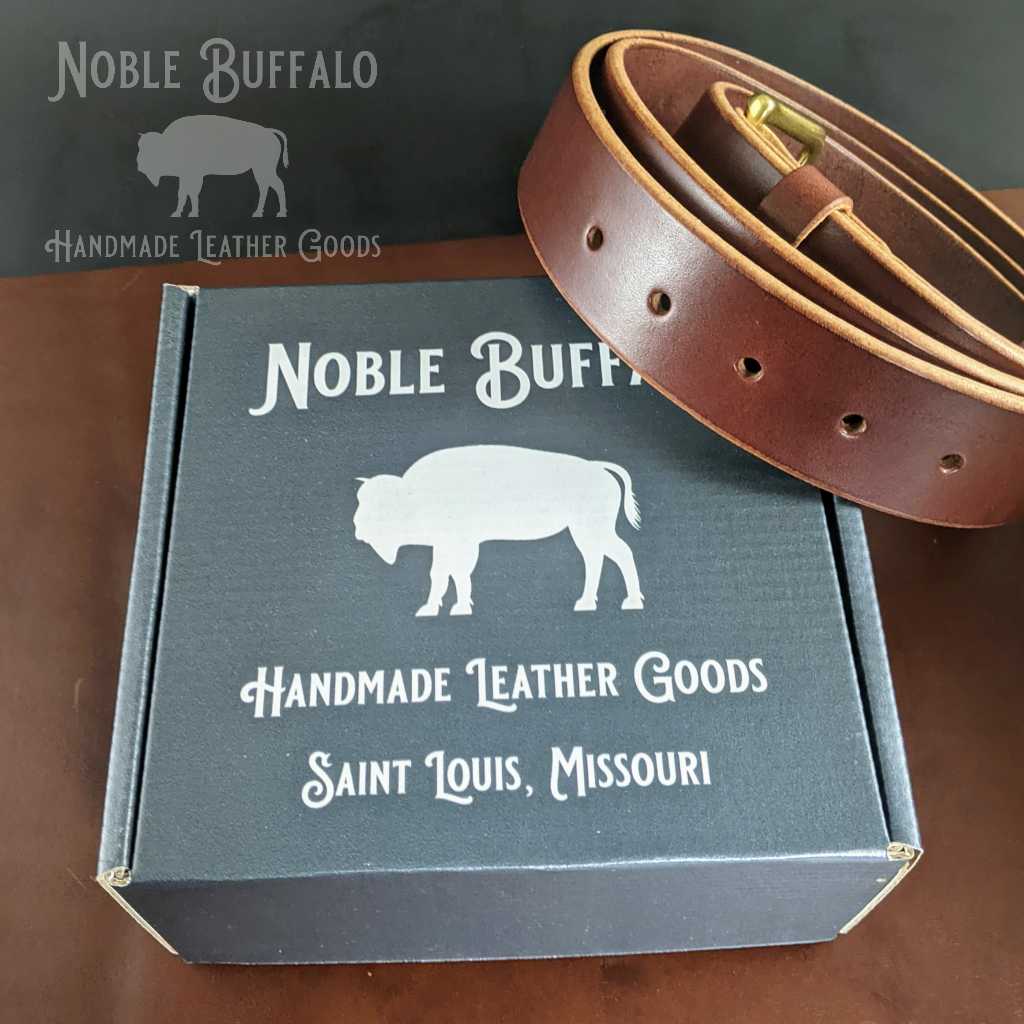 British Brown Dark Brown Full Grain Leather Belt for Men - Made in USA Men's Full Grain Leather Belt