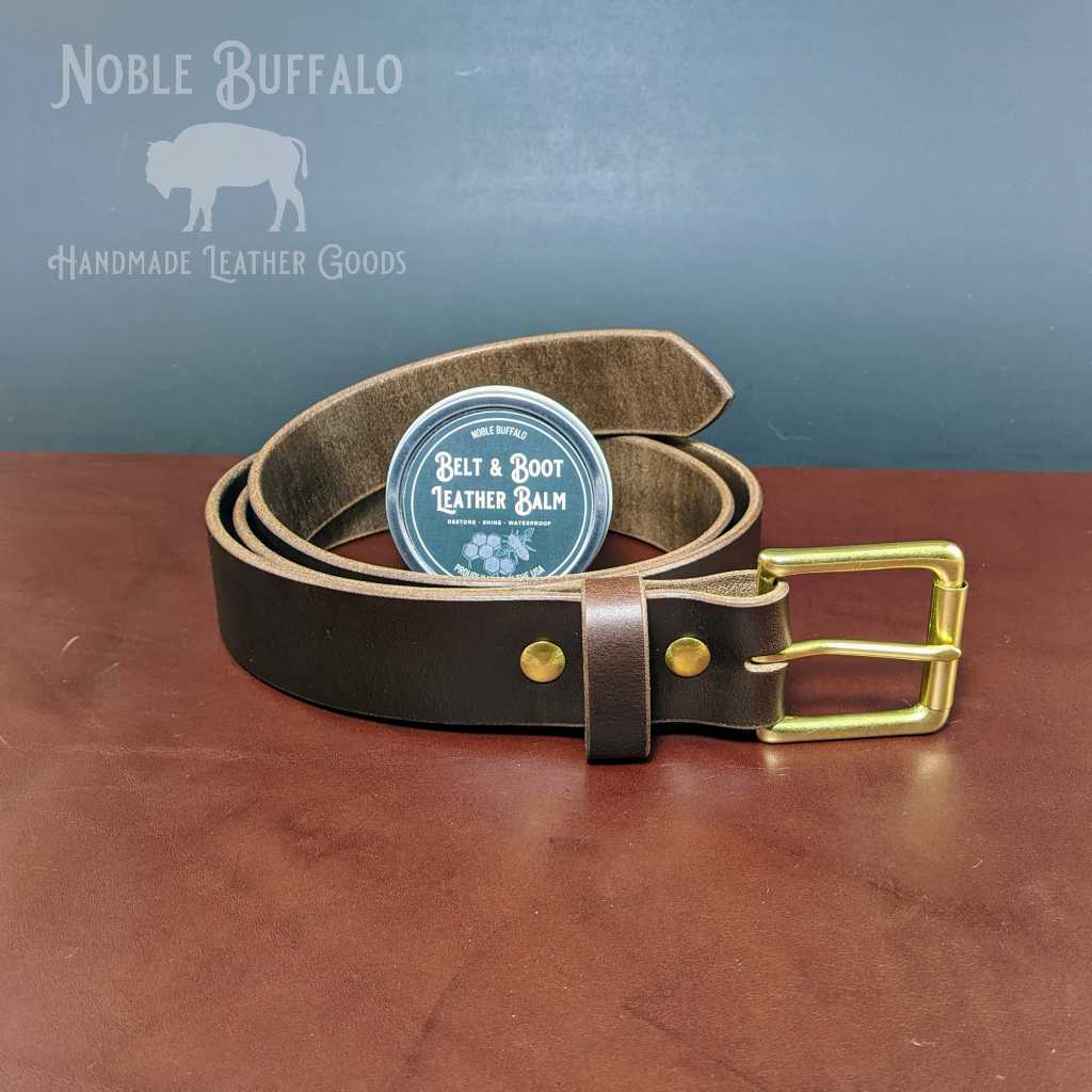 Men's Brown Soft Horween Chromexcel Leather Belt - Handmade in the USA by Noble Buffalo