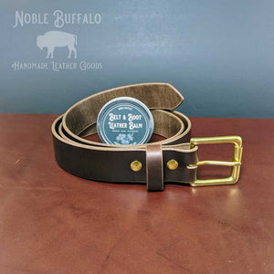 Men's Brown Soft Horween Chromexcel Leather Belt - Handmade in the USA by Noble Buffalo