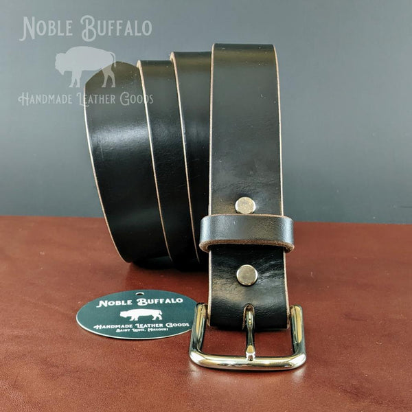 Black Horween Chromexcel Soft Leather Belt | Noble Buffalo