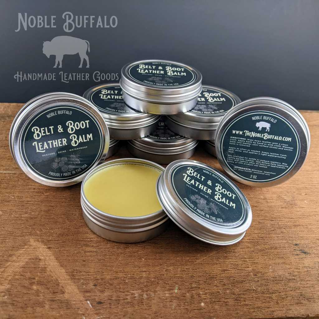 USA Made Leather Balm Tin - Noble Buffalo